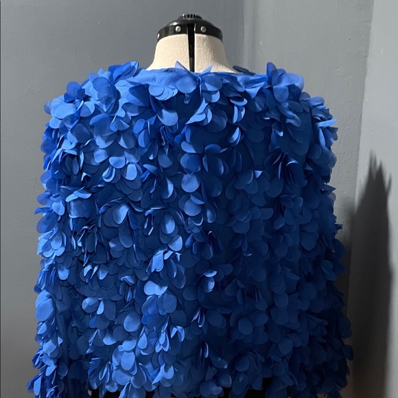 Zara Floral Blue Women's Cape Size-Large NWT - Picture 4 of 16
